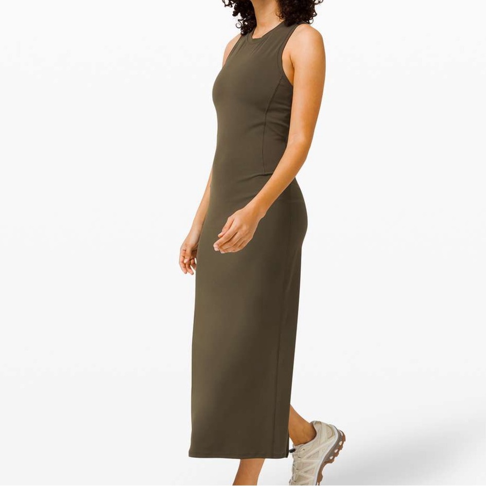 Lululemon All Aligned Midi Dress - Dark Olive Green